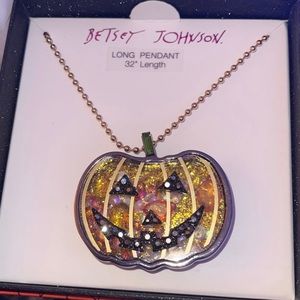 Betsey Johnson Halloween Jack-o-lantern Necklace Colorful Stone Shaker Necklace